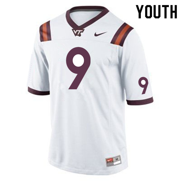 Youth #9 Khalil Ladler Virginia Tech Hokies College Football Jerseys Sale-Maroon - Click Image to Close